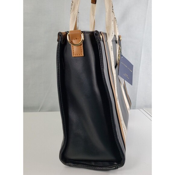 Adrienne Vittadini Montauk Black Tote With AV Charm Top Zip Closure  NWT - Picture 7 of 16